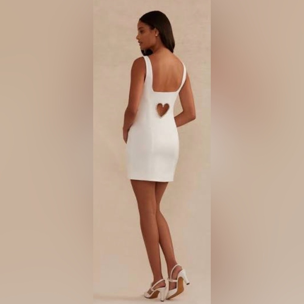 Birdy Grey Matilda Heart Cutout White Mini Dress 3x Bridal Bachelorette